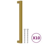 vidaXL Mânere de dulap, 10 buc., auriu, 224 mm, oțel inoxidabil vidaXL Mânere de dulap, 10 buc., auriu, 224 mm, oțel inoxidabil