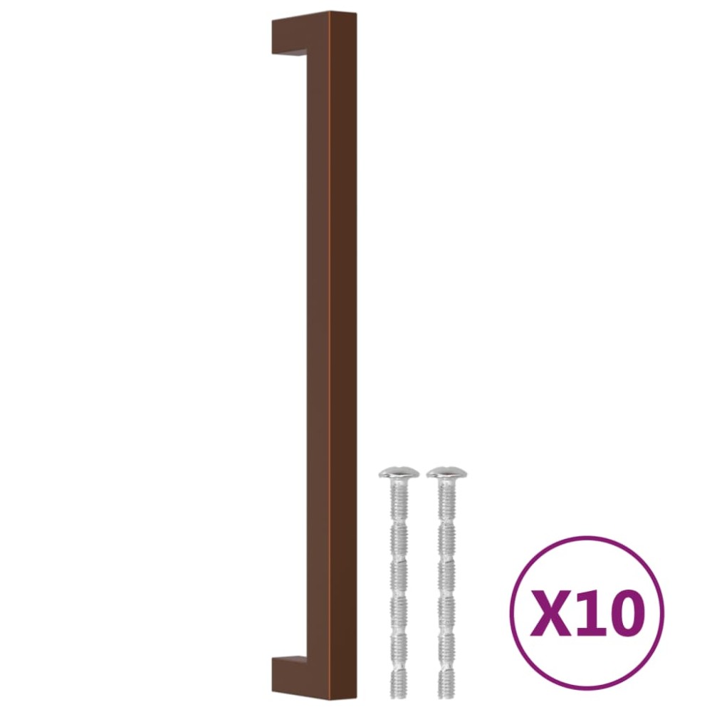vidaXL Mânere de dulap, 10 buc., bronz, 224 mm, oțel inoxidabil