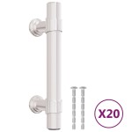 vidaXL Mânere de dulap, 20 buc., argintiu, 64 mm, oțel inoxidabil
