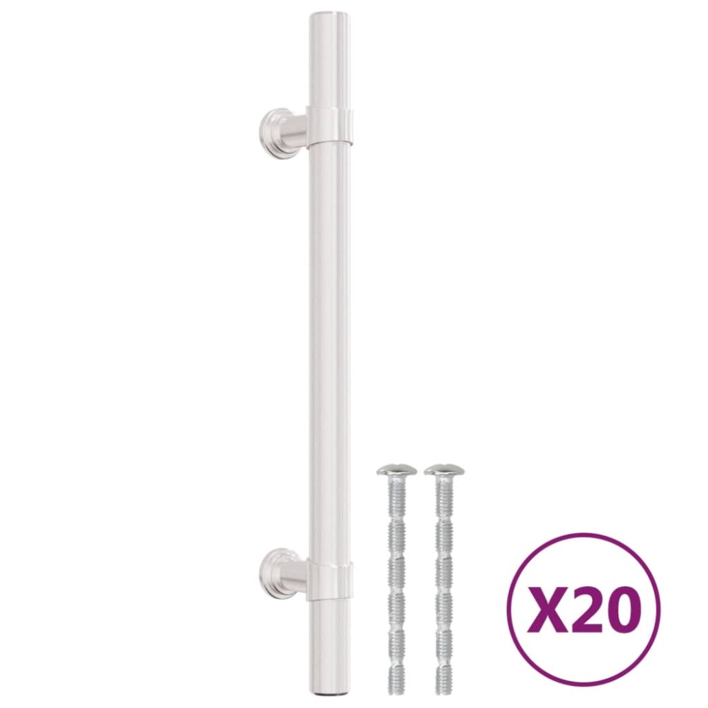 vidaXL Mânere de dulap, 20 buc., argintiu, 128 mm, oțel inoxidabil