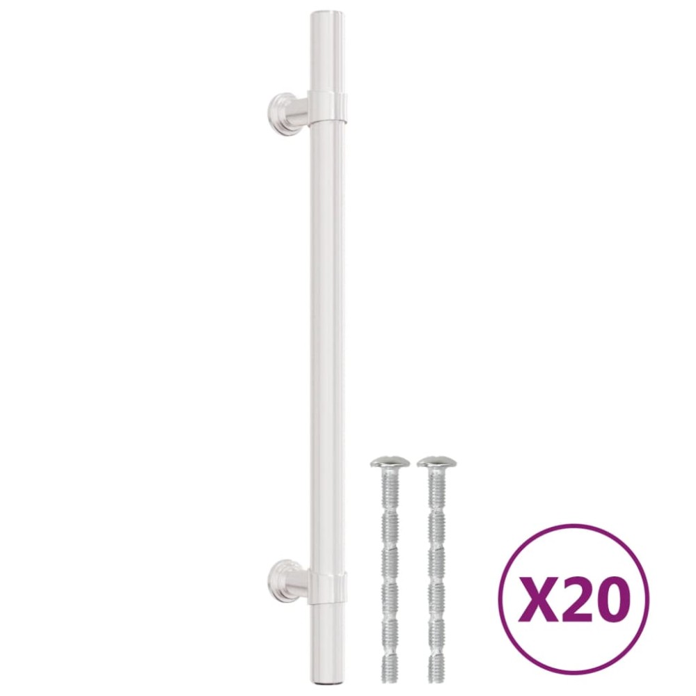vidaXL Mânere de dulap, 20 buc., argintiu, 160 mm, oțel inoxidabil
