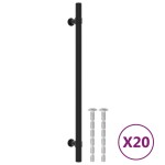 vidaXL Mânere de dulap, 20 buc., negru, 224 mm, oțel inoxidabil vidaXL Mânere de dulap, 20 buc., negru, 224 mm, oțel inoxidabil