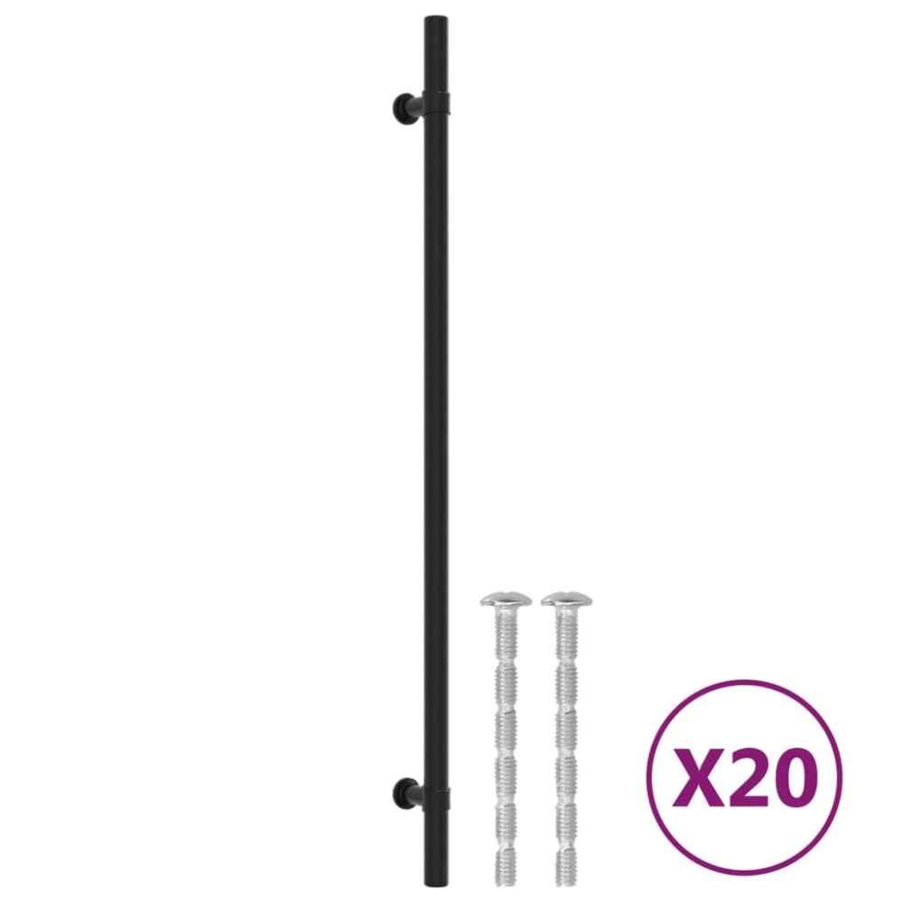 vidaXL Mânere de dulap, 20 buc., negru, 320 mm, oțel inoxidabil