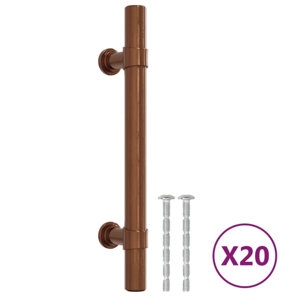 vidaXL Mânere de dulap, 20 buc., bronz, 96 mm, oțel inoxidabil
