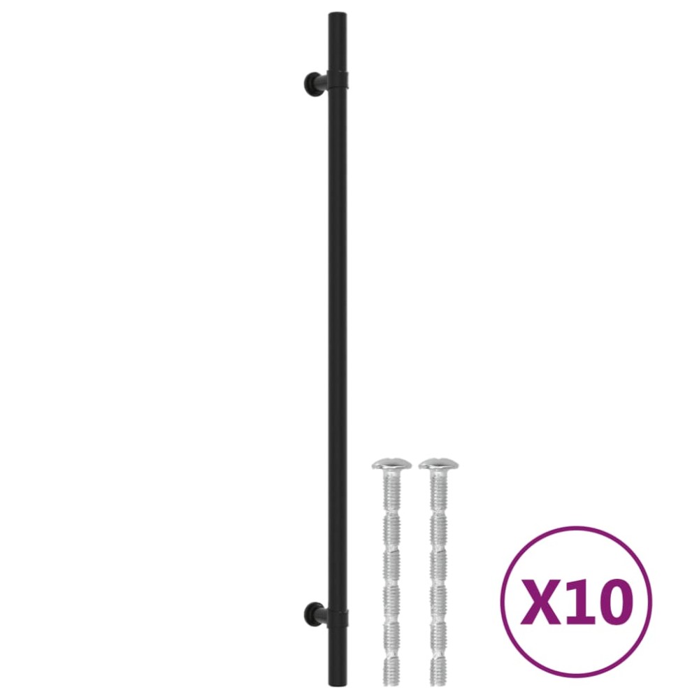 vidaXL Mânere de dulap, 10 buc., negru, 320 mm, oțel inoxidabil