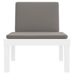 vidaXL Set mobilier de grădină, 3 piese, cu perne, alb, PP