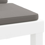 vidaXL Set mobilier de grădină, 3 piese, cu perne, alb, PP