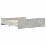 vidaXL Cadru de pat cu tăblie la cap/picioare, gri beton, 200x200 cm