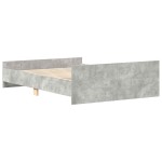 vidaXL Cadru de pat cu tăblie la cap/picioare, gri beton, 120x200 cm