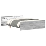 vidaXL Cadru de pat cu tăblie la cap/picioare, gri sonoma, 120x200 cm vidaXL Cadru de pat cu tăblie la cap/picioare, gri sonoma, 120x200 cm