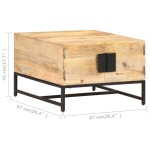 vidaXL Măsuță de cafea, 67x67x45 cm, lemn masiv de mango vidaXL Măsuță de cafea, 67x67x45 cm, lemn masiv de mango