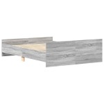 vidaXL Cadru de pat cu tăblie la cap/picioare, gri sonoma, 140x200 cm