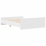 vidaXL Cadru de pat cu tăblie, alb, 150x200 cm vidaXL Cadru de pat cu tăblie, alb, 150x200 cm