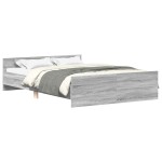 vidaXL Cadru de pat cu tăblie la cap/picioare, gri sonoma, 150x200 cm vidaXL Cadru de pat cu tăblie la cap/picioare, gri sonoma, 150x200 cm