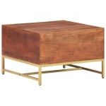 vidaXL Măsuță de cafea, maro miere, 67x67x45 cm, lemn masiv acacia