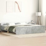 vidaXL Cadru de pat cu tăblie la cap/picioare, gri beton, 160x200 cm vidaXL Cadru de pat cu tăblie la cap/picioare, gri beton, 160x200 cm
