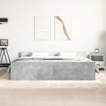 vidaXL Cadru de pat cu tăblie la cap/picioare, gri beton, 160x200 cm vidaXL Cadru de pat cu tăblie la cap/picioare, gri beton, 160x200 cm