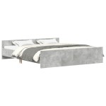 vidaXL Cadru de pat cu tăblie la cap/picioare, gri beton, 180x200 cm vidaXL Cadru de pat cu tăblie la cap/picioare, gri beton, 180x200 cm
