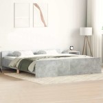 vidaXL Cadru de pat cu tăblie la cap/picioare, gri beton, 180x200 cm vidaXL Cadru de pat cu tăblie la cap/picioare, gri beton, 180x200 cm