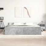 vidaXL Cadru de pat cu tăblie la cap/picioare, gri beton, 180x200 cm vidaXL Cadru de pat cu tăblie la cap/picioare, gri beton, 180x200 cm