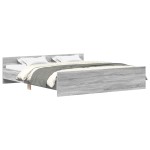 vidaXL Cadru de pat cu tăblie la cap/picioare, gri sonoma, 180x200 cm vidaXL Cadru de pat cu tăblie la cap/picioare, gri sonoma, 180x200 cm