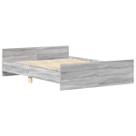 vidaXL Cadru de pat cu tăblie la cap/picioare, gri sonoma, 140x190 cm vidaXL Cadru de pat cu tăblie la cap/picioare, gri sonoma, 140x190 cm