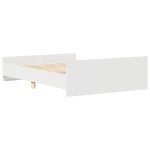 vidaXL Cadru de pat cu tăblie, alb, 135x190 cm vidaXL Cadru de pat cu tăblie, alb, 135x190 cm