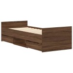 vidaXL Cadru de pat cu tăblie la cap/picioare, stejar maro, 100x200 cm vidaXL Cadru de pat cu tăblie la cap/picioare, stejar maro, 100x200 cm