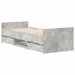 vidaXL Cadru de pat cu tăblie la cap/picioare, gri beton, 90x190 cm vidaXL Cadru de pat cu tăblie la cap/picioare, gri beton, 90x190 cm