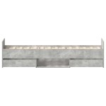 vidaXL Cadru de pat cu tăblie la cap/picioare, gri beton, 75x190 cm
