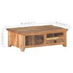 vidaXL Masă de cafea, 90 x 50 x 31 cm, lemn masiv reciclat vidaXL Masă de cafea, 90 x 50 x 31 cm, lemn masiv reciclat