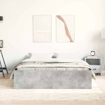 vidaXL Cadru de pat king size, gri beton, 150x200 cm vidaXL Cadru de pat king size, gri beton, 150x200 cm