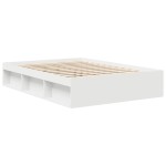 vidaXL Cadru de pat dublu, alb, 135x190 cm