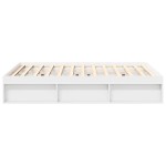 vidaXL Cadru de pat dublu, alb, 135x190 cm