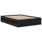 vidaXL Cadru de pat dublu, negru, 135x190 cm
