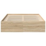 vidaXL Cadru de pat dublu, stejar sonoma, 135x190 cm vidaXL Cadru de pat dublu, stejar sonoma, 135x190 cm