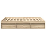 vidaXL Cadru de pat dublu, stejar sonoma, 135x190 cm vidaXL Cadru de pat dublu, stejar sonoma, 135x190 cm
