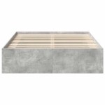 vidaXL Cadru de pat dublu, gri beton, 135x190 cm