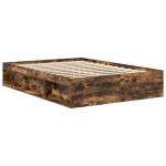 vidaXL Cadru de pat dublu, stejar fumuriu, 135x190 cm vidaXL Cadru de pat dublu, stejar fumuriu, 135x190 cm