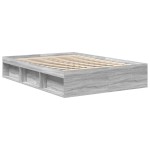vidaXL Cadru de pat dublu, sonoma gri, 135x190 cm vidaXL Cadru de pat dublu, sonoma gri, 135x190 cm
