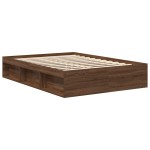 vidaXL Cadru de pat dublu, stejar maro, 135x190 cm vidaXL Cadru de pat dublu, stejar maro, 135x190 cm