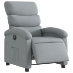 vidaXL Fotoliu rabatabil electric, gri deschis, textil