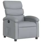 vidaXL Fotoliu rabatabil electric, gri deschis, textil