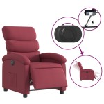 vidaXL Fotoliu rabatabil electric, roșu vin, material textil