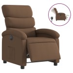 vidaXL Fotoliu rabatabil electric, maro, material textil
