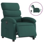 vidaXL Fotoliu rabatabil electric, verde închis, material textil vidaXL Fotoliu rabatabil electric, verde închis, material textil