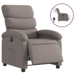 vidaXL Fotoliu rabatabil electric, gri taupe, material textil
