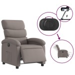 vidaXL Fotoliu rabatabil electric, gri taupe, material textil