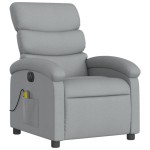 vidaXL Fotoliu electric de masaj rabatabil, gri deschis, microfibră