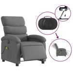 vidaXL Fotoliu electric de masaj rabatabil, gri închis, textil
